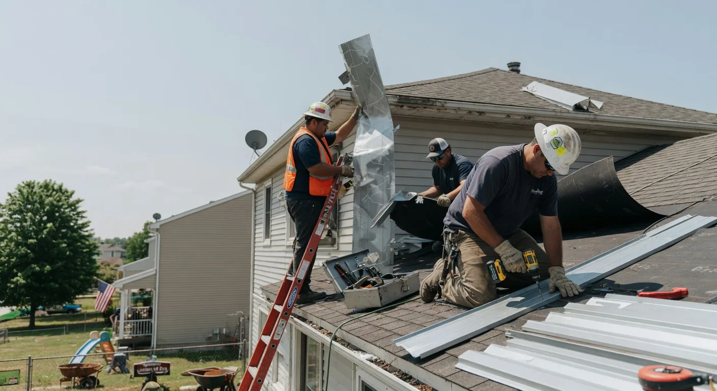 Storm Damage Metal Roof Repair in Tumbling Shoals, AR